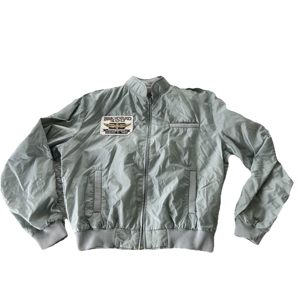 Brickyard 400 Inaugural Race Jacket Mens Large Gray Vintage Made In USA 1994